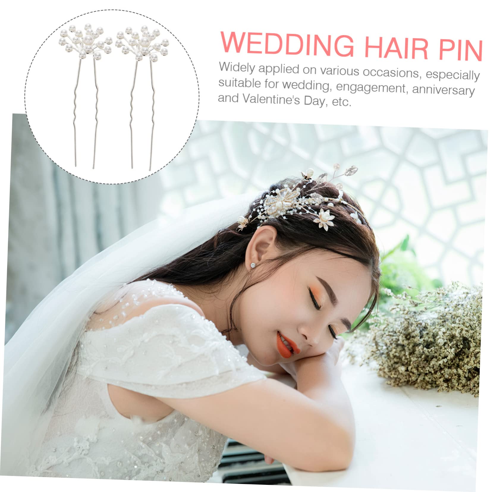 Baluue 60stücke Teiliges Hochzeits-haarspangen Mit Gypsophila-design U-förmige Haarnadeln Eleganter Kopfschmuck Für Braut Und Damen Für Hochzeiten Partys Und Besondere Anlässe