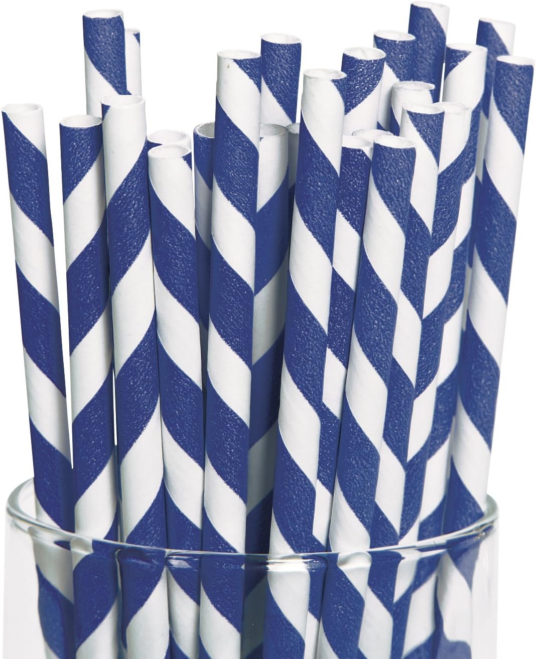 Blue Striped Paper Straws