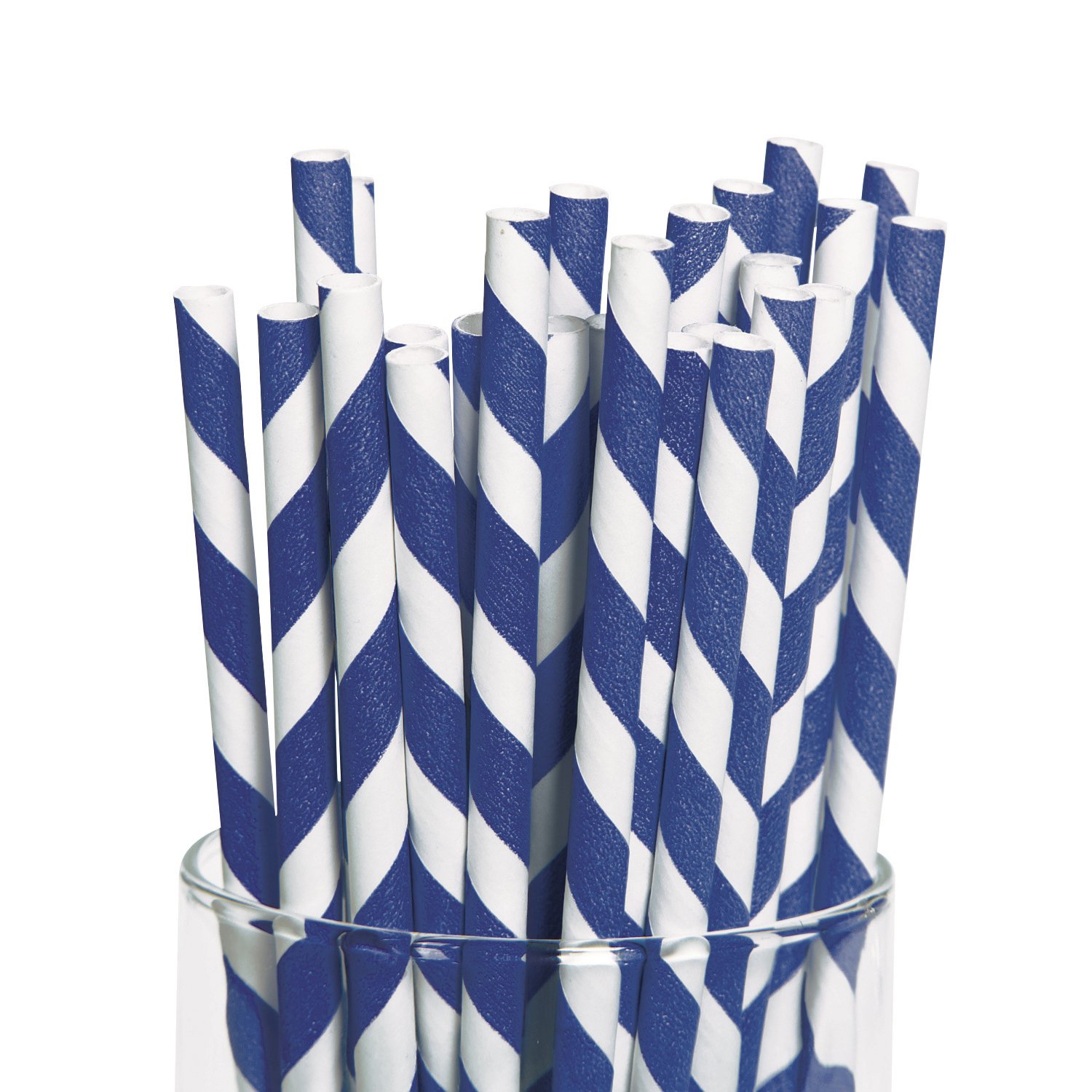 Blue Striped Paper Straws