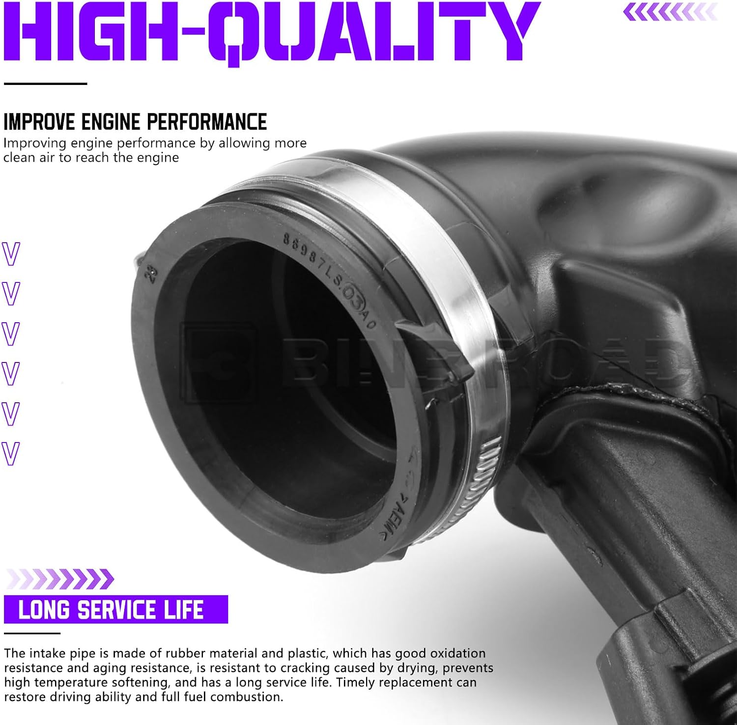 Air Intake Hose Pipe Air Duct Compatible with BMW MINI R55 R56 R57 R58 R59 R60 R61 2009-2016 (Replaces 13717627501 13717607778 13717602692)