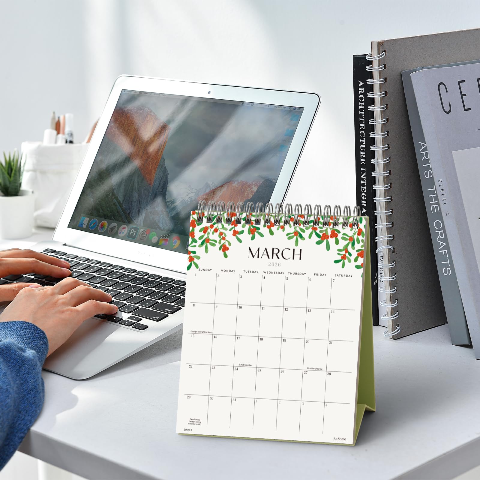 Jotsome Kleiner Tischkalender 2026, 18 Monate, stehender Flip-Kalender (15,2 x 19,1 cm) von Januar 2026 bis Juni 2027, doppelseitiges Design, ästhetischer Schreibtischkalender mit To-Do-Liste