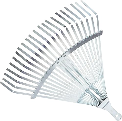 Pestillos de rastrillo de hojas de jardinería, cabeza de rastrillo de metal resistente, cabeza de rastrillo de hojas de césped, arbustos, rastrillo