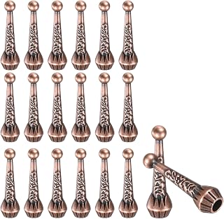 PATIKIL Bolo Tie Tips, 20Pcs 1.3 Inch Long Alloy Bolo Tie Supplies Replacement Cord End Caps 4mm Diameter for DIY Crafts Clothes Decor, Red Bronze