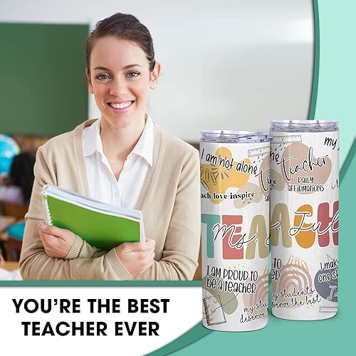 Miniatura 7 de LASFOUR Vaso personalizado para profesores con tapa, regalos para profesores de jardín de infantes de parte de los estudiantes, regalos de la semana