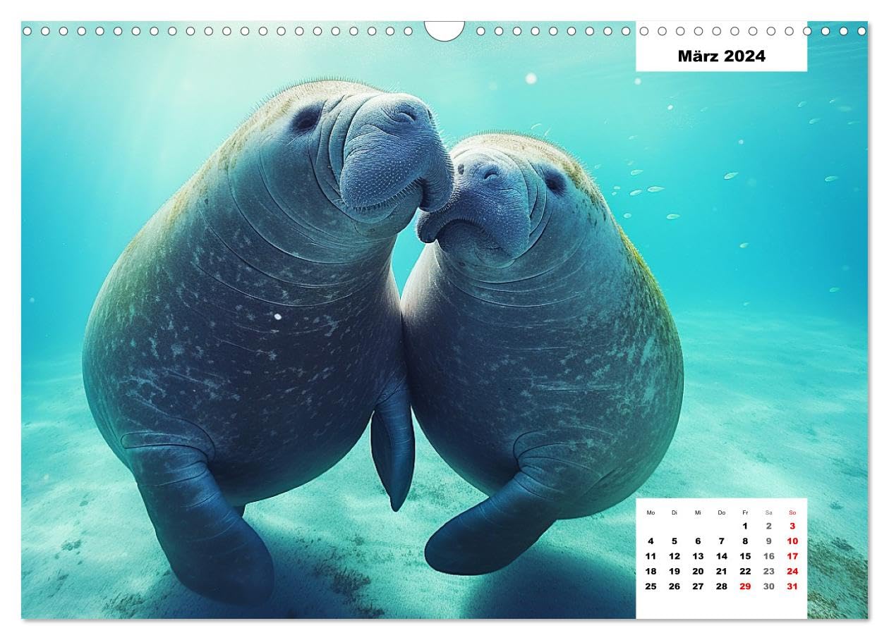 Amazon.com: Manatees. Fascinating round tail manatees (Wall Calendar 2024  DIN A3 Landscape), CALVENDO 12 Month Wall Calendar : CALVENDO: Office  Products