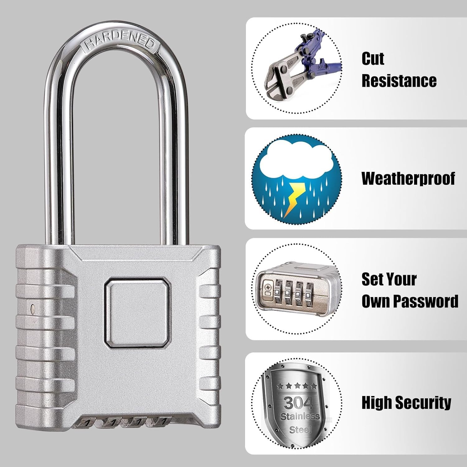 Jual ONEBIZ Short Steel Shackle Safety Padlock Red OB - View #8