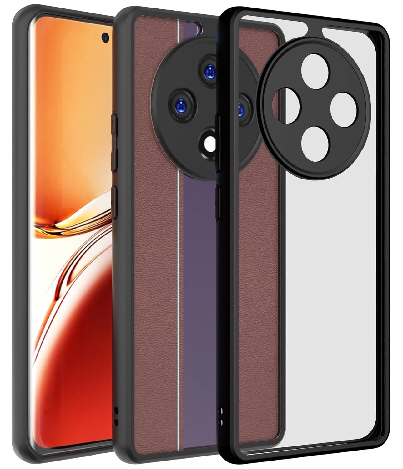 Kapa Hawkeye Clear Back Cover for Oppo F27 Pro/Oppo F27 Pro Plus | Camera Lens Protector Shockproof Slim Clear Case Cover (Black Sides)