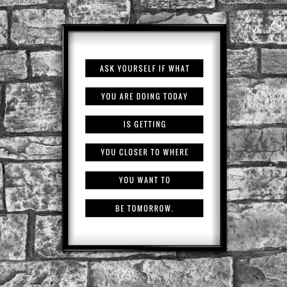 Stukk Ask Yourself What You Are Doing Today Motivational Positive Quote Poster Wall - A5 (148 x 210mm)