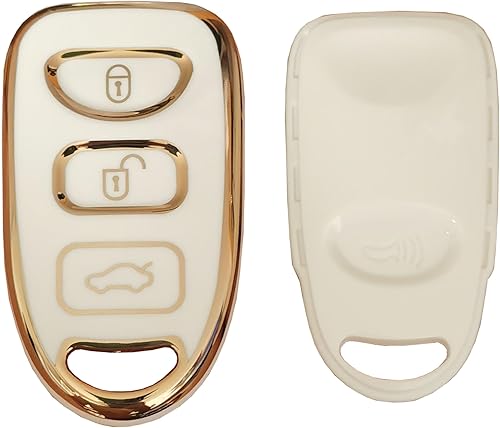 Miniatura 6 de TAPAYICA Funda para llavero Hyundai Elantra Sonata Kia Forte Optima Spectra (4B-blanco)