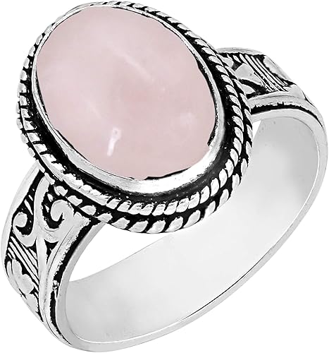 Anillo solitario de malaquita ojo de tigre piedra lunar natural 10x14mm con forma ovalada gema auténtica recubierto de plata de ley 925 anillos