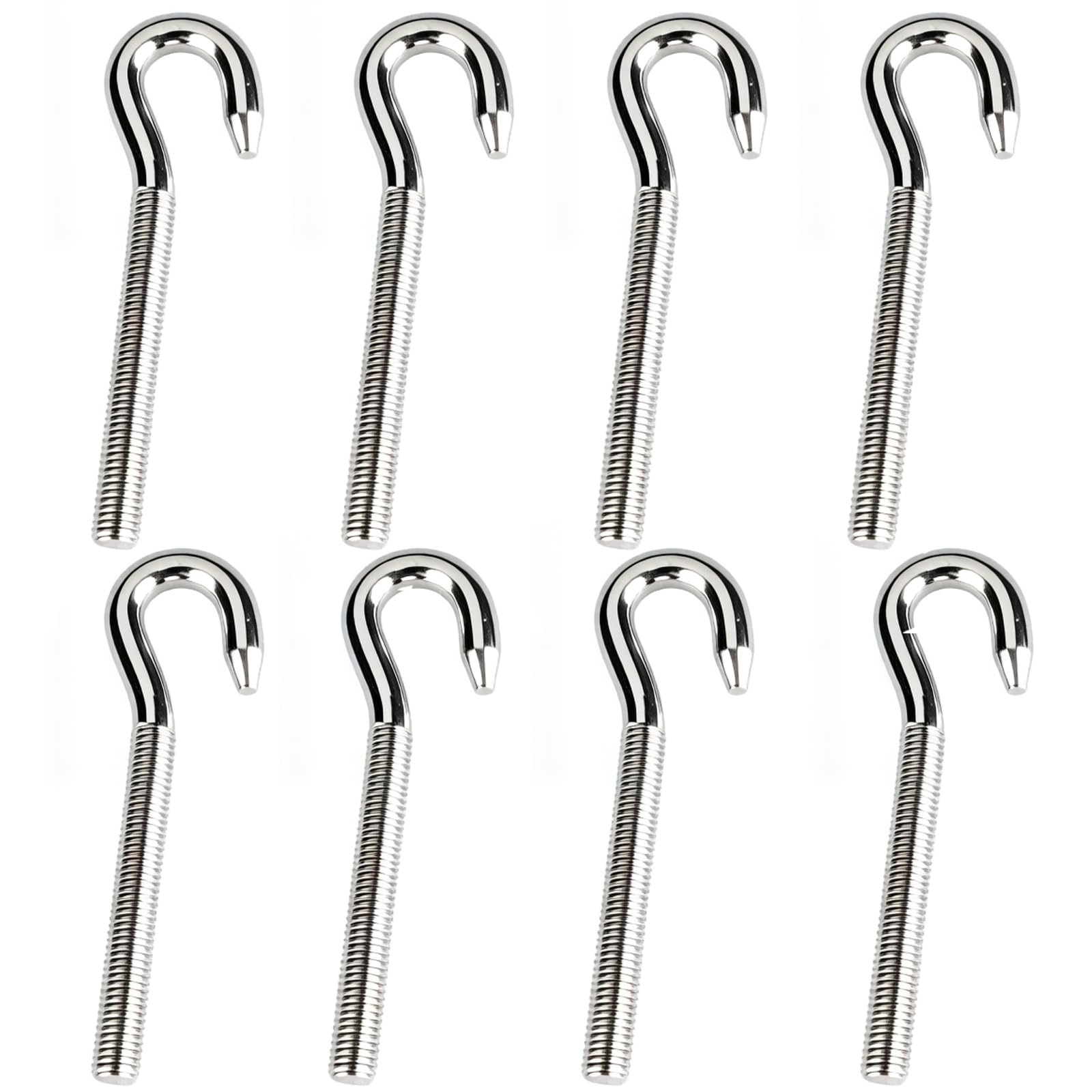 M10, 8 ganci a vite in acciaio inox 304, A2-70, ganci con vite ad anello, alta durezza, ganci con filettatura per esterni, accessori da appendere