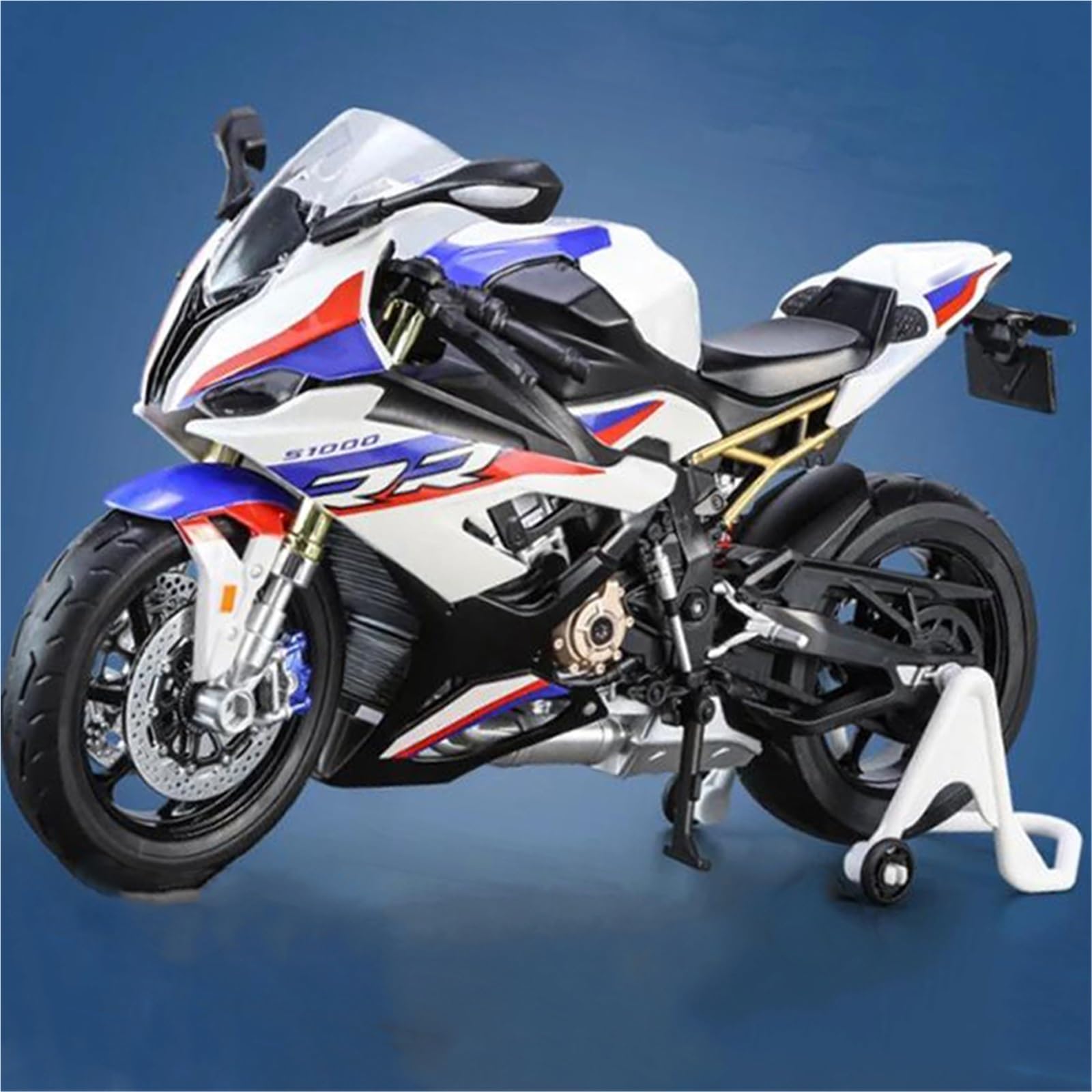Modelo de Motocicleta 1:9 para BMW S1000RR S 1000RR Modelo Simulación Motocicleta Carreras Aleación Juguetes Colección con Luz, Regalo Adornos para Computadora Escritorio
