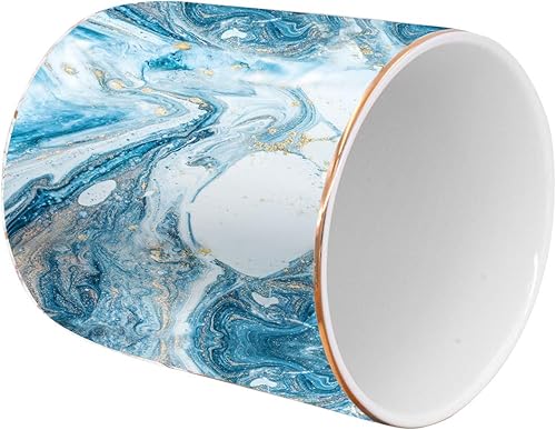 Miniatura 8 de WAVEYU - Portalápices para escritorio, vaso para lapices para escritorio, organizador de escritorio de cerámica resistente, soporte para brochas de