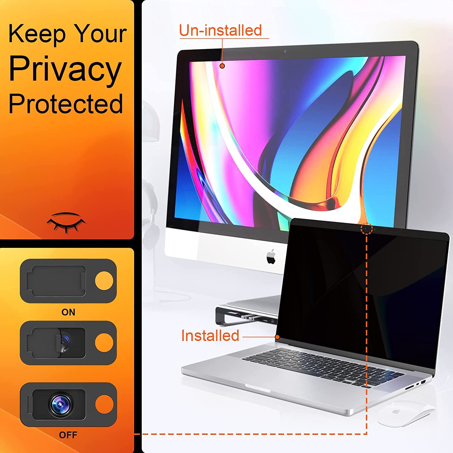 Filtro Privacy MacBook Magnetico Compatibile con MacBook Air 13 Pollici(2018-2021, M1) e MacBook Pro 13 Pollici(2016-2022, M1, M2) , Anti Luce Blu Pellicola Protezione Della Privacy Filter MacBook