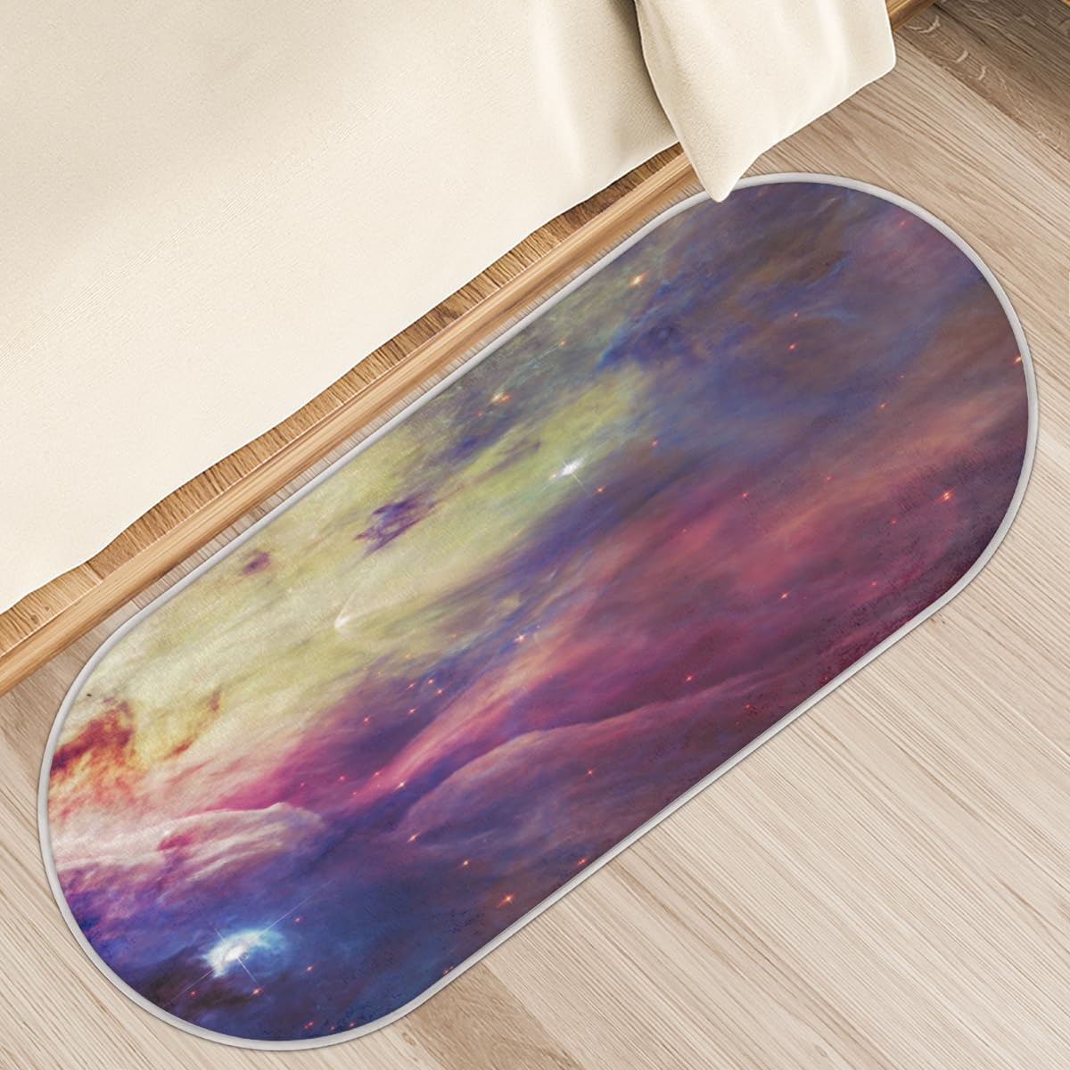 TropicalLife Galaxy Nebula nadruk dywanik mata 50 x 120 cm, galaktyka długie włosy pogrubione dywaniki do pokoju kuchni domu łazienki wewnątrz antypoślizgowa mata podłogowa dywaniki