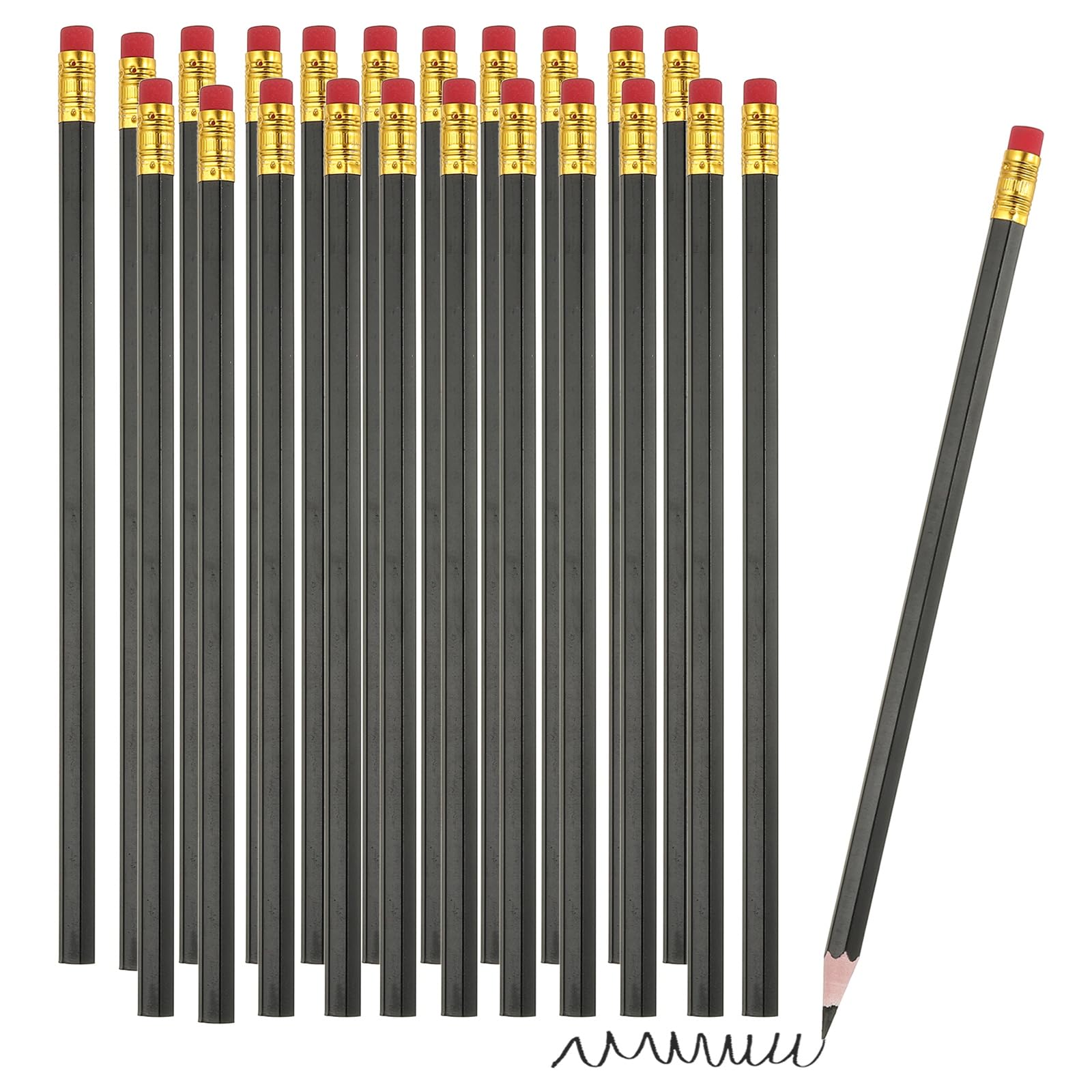 PATIKIL Erasable Colored Pencils, 24 Pcs Oil Color Pencils with Erasers Hexagonal Rod Wooden Colored Pencils for Tests Marking Grading Art Painting,