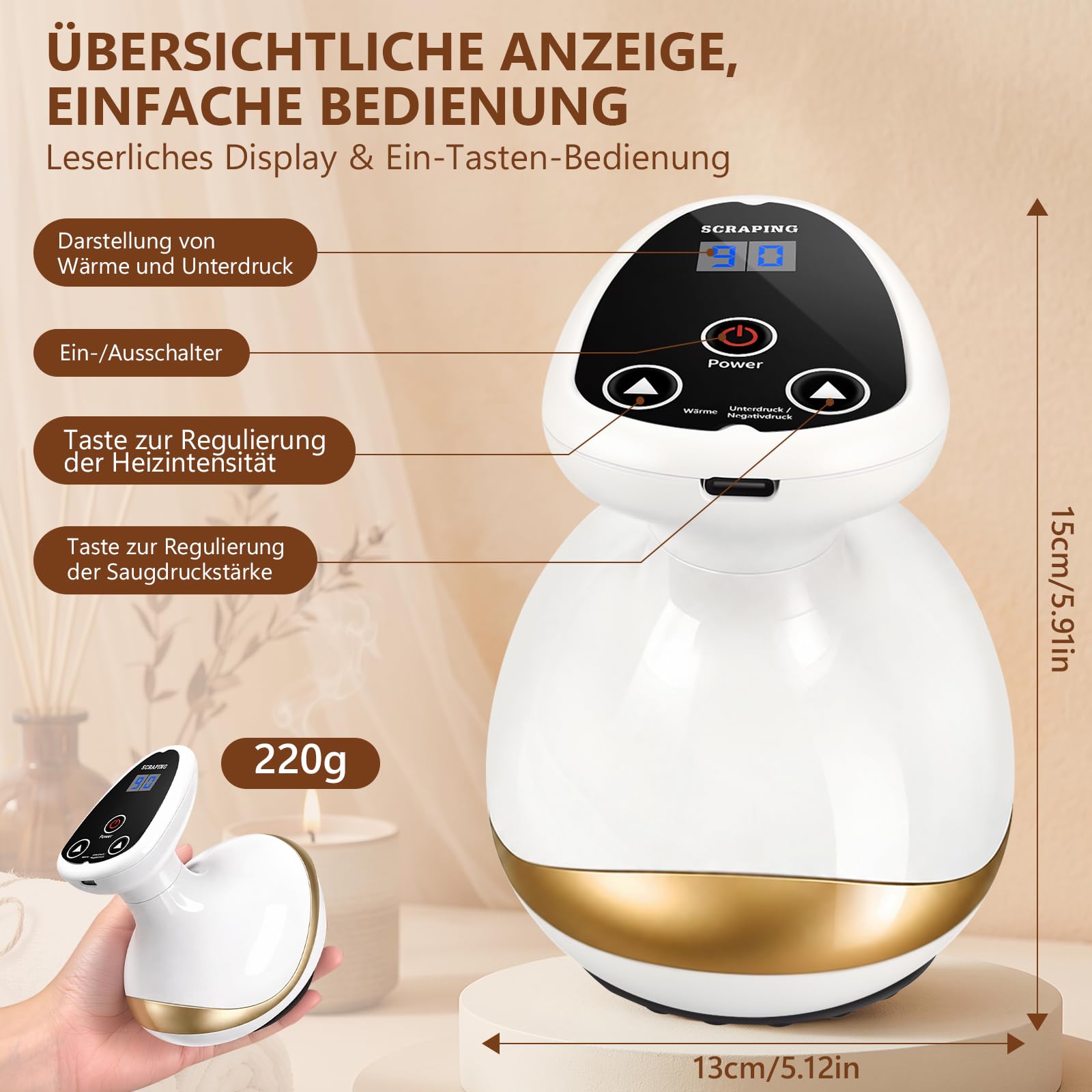 Celluviaa Gerät – Cellulite Massager & Massagegerät,4-in-1Massagegerät mit Gua Sha elektrisch,Cellulite Massagegerät zur Hautstraffung und Durchblutung, Anti-Cellulite Massage für den gesamten Körper
