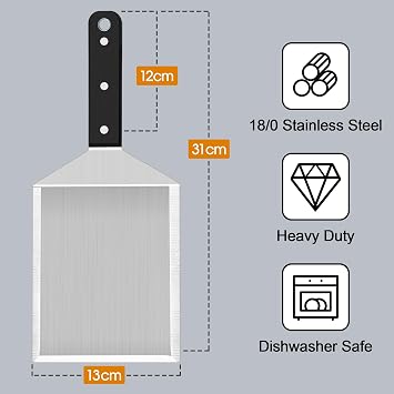 Herogo Burger Spatula, Stainless Steel Large Griddle Spatula for BBQ Grill