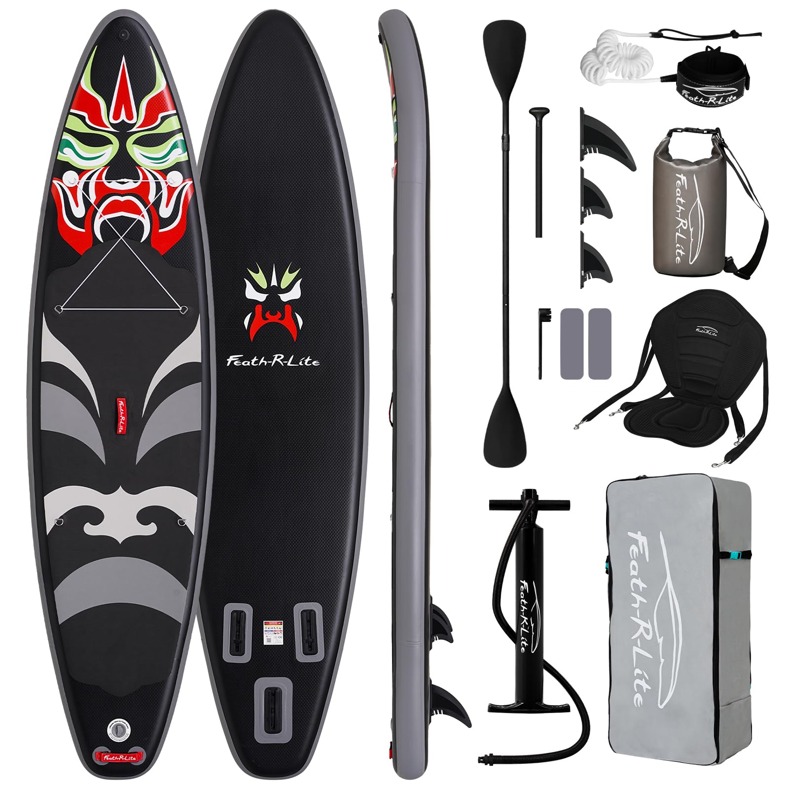 FEATH-R-LITE Aufblasbares Stand Up Paddle Board SUP mit Paddleboard Zubehör, Multifunktionale Paddle Boards Rutschfestes Deck Design für Erwachsene und Jugendliche