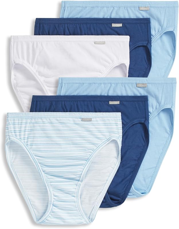 Jockey Women's Underwear Plus Size 100% Cotton Elance French Cut - 6 Pack