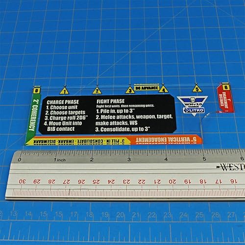Miniatura 4 de LITKO Juego de calibradores  Compatible con Warhammer 40K 10th Edition  Movimiento  Disparo  Lucha  Combate cuerpo a cuerpo  Plantillas WH40K