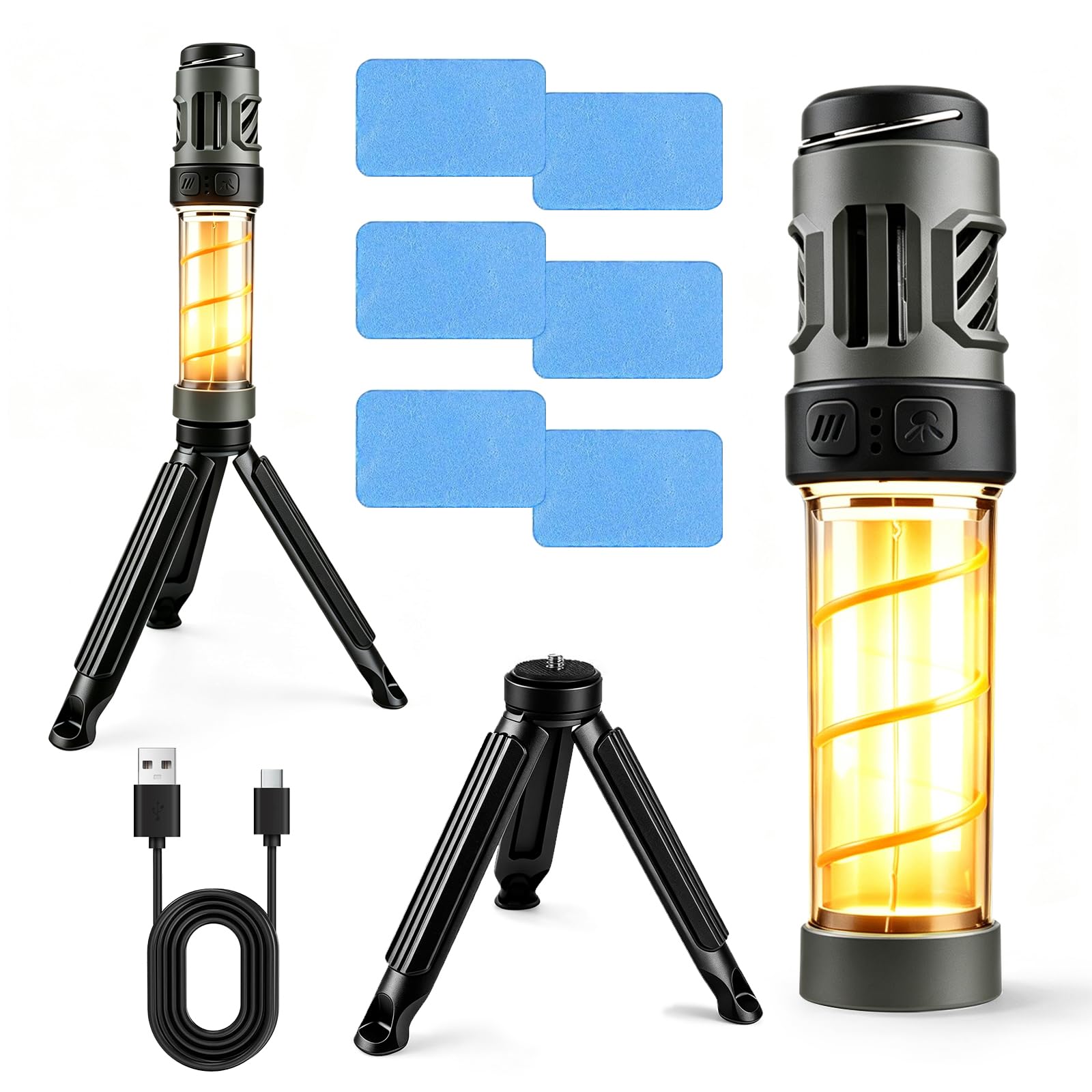 BoloShine Portable Mosquito Repellent Light, USB Rechargeable Bug Zapper, 5-level LED Camping Lantern, Mosquito Killer Lamp 3-in-1, 3000mAh Battery Capacity Waterproof Camping Lamp for Outdoor Indoor
