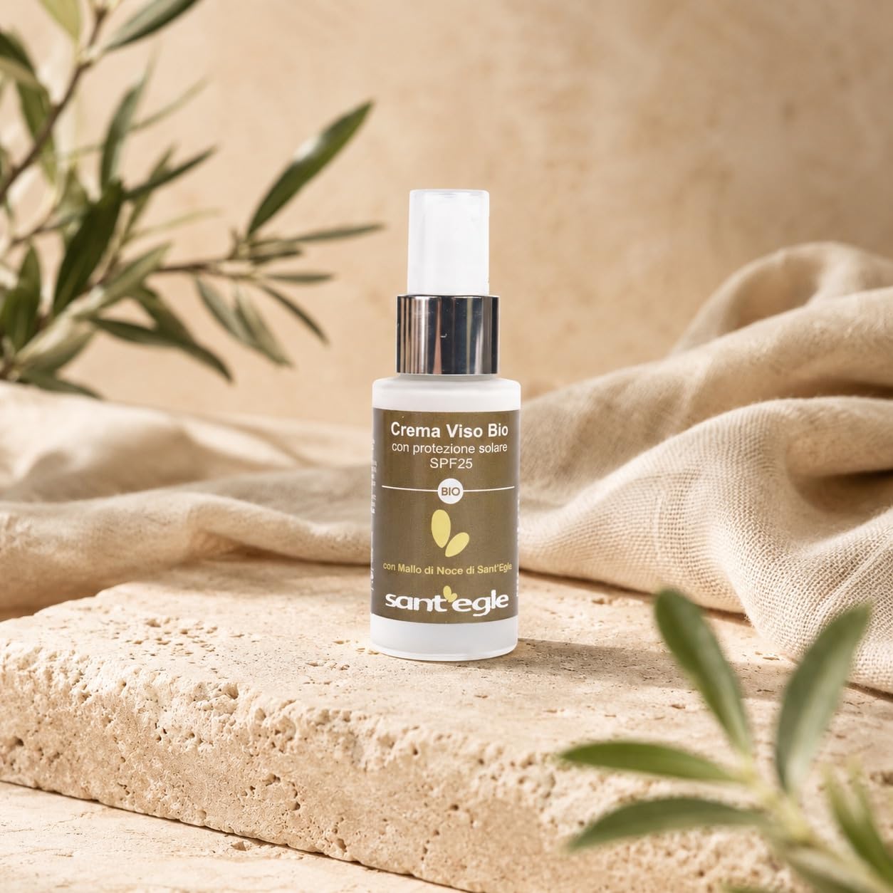 Sant'Egle Krem do twarzy z ochroną przeciwsłoneczną SPF25 Organiczny orzech włoski, 30 ml, ekonomiczny pakiet 3 szt. (3)
