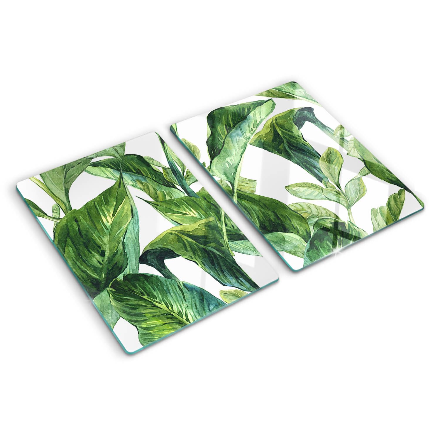 Planche de cuisine en verre motif feuilles pour protéger votre plan