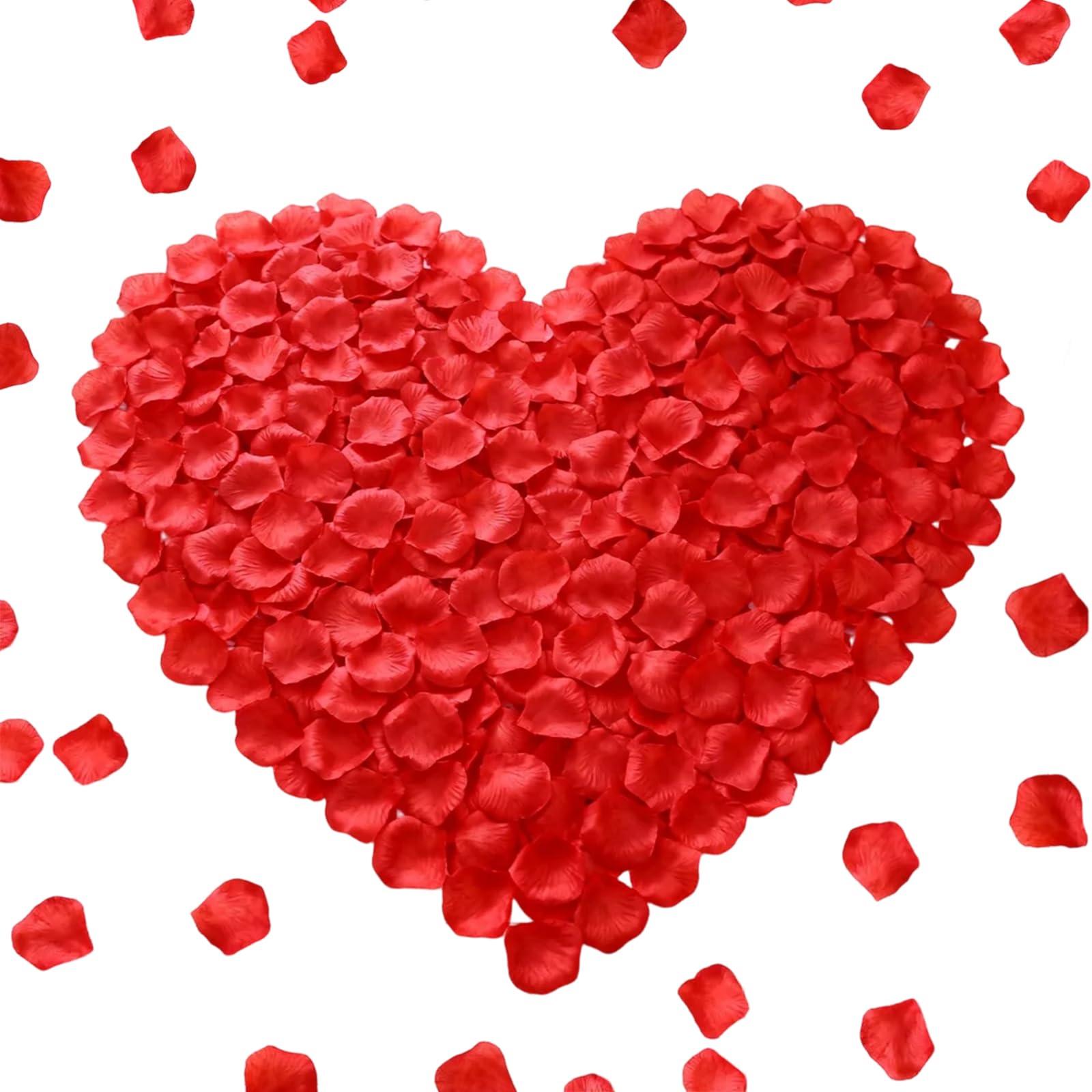 Tgkeaiy Red 1500 Pcs Rose Petals, Artificial Rose Petals For Bedroom, Fake Flower Petal For Romantic Decorations, For Wedding, Valentine's Day, Confession, Birthday, Party Decoration,