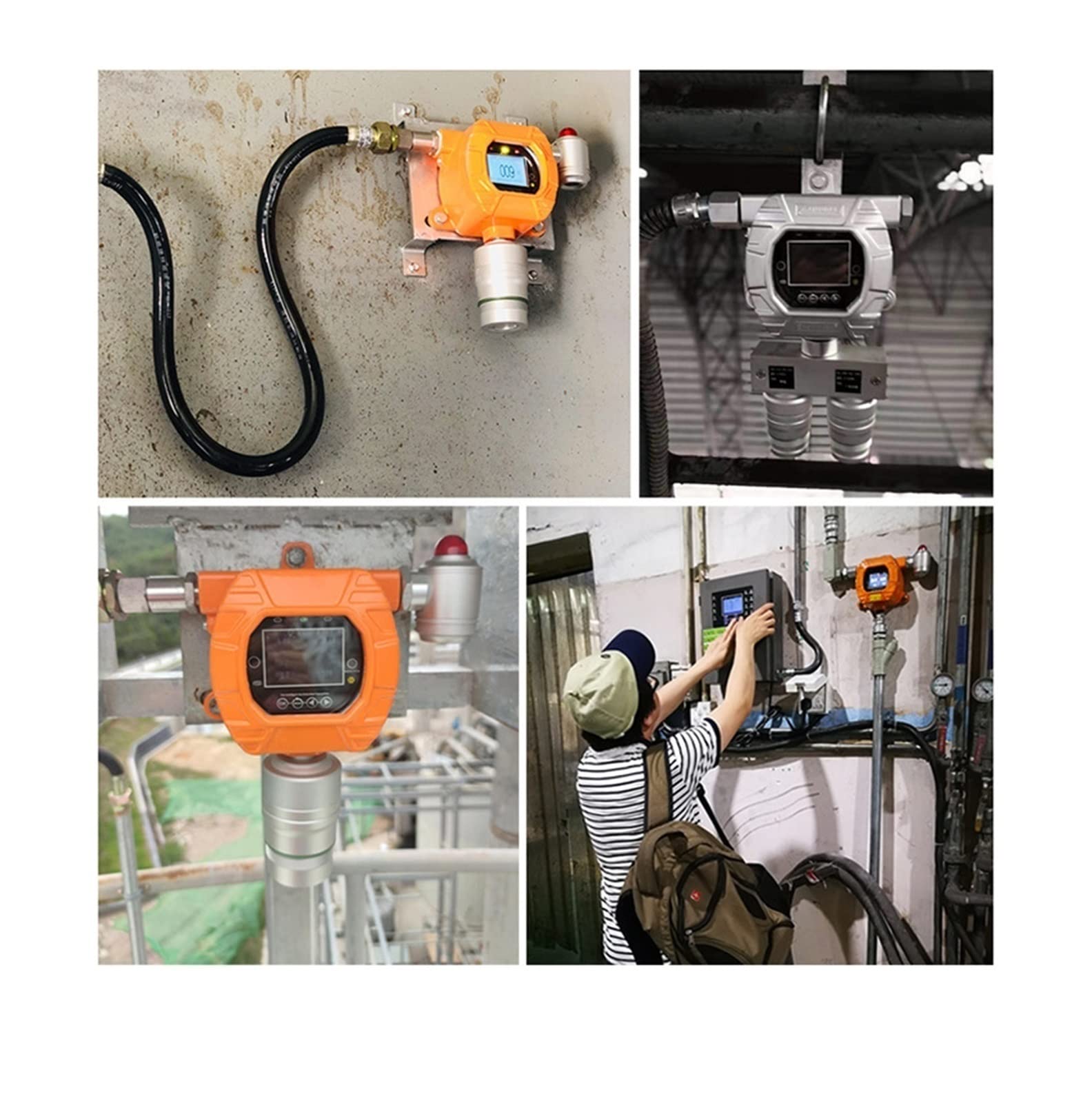 Gas Melder, Fixes Chlordioxidgasdetektor Clo2 Gaskonzentrationsdetektor mit Schall- und Lichtwarnlicht, gelb, gelb
