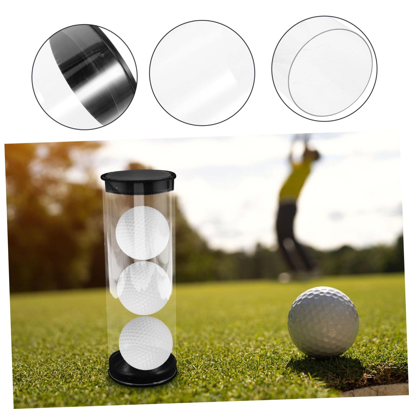 Sosoport Caja Tubo De Pelota De Golf Vitrina De Pelotas De Golf Falda De Pequeña Pantalla Tubo De Plástico Estuche Portátil para Golf Bola Transparente Deportes De Polivinilo
