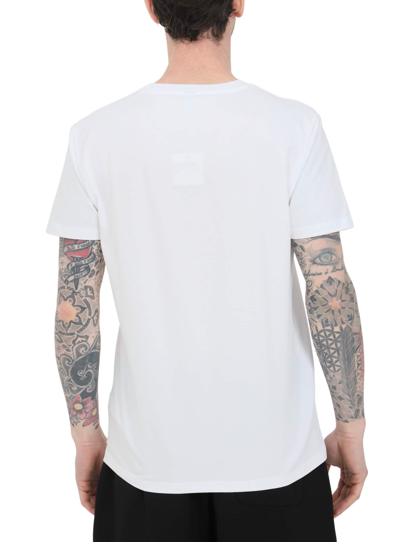 Moschino t-Shirt uomo in Cotone dettaglio Logo Dipinto con Fiori 1904