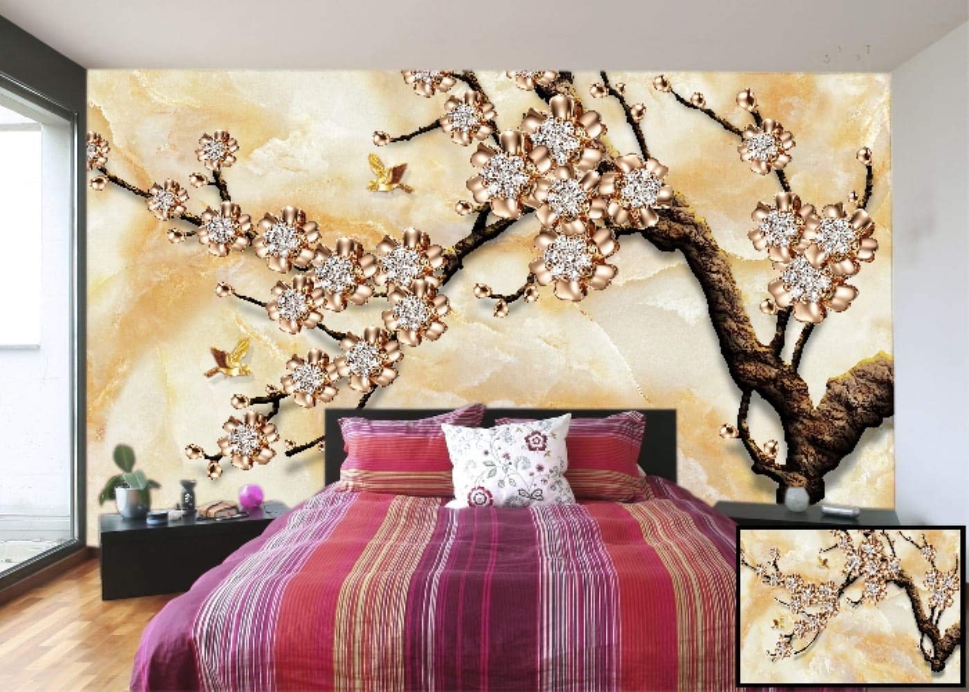 Kayra Decor Customize 3D Wallpaper Print Decal Decor Indoor Wall Mural