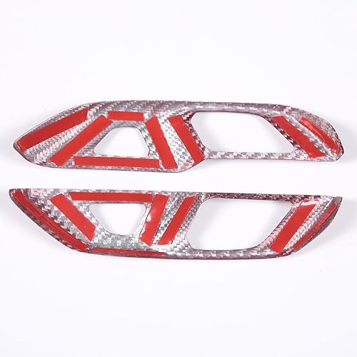 Miniatura 7 de TOYCIDFG Cubierta interior de manija de puerta para accesorios C8 Corvette 2020-2024, cubierta de botón de interruptor de bloqueo de puerta de fibra