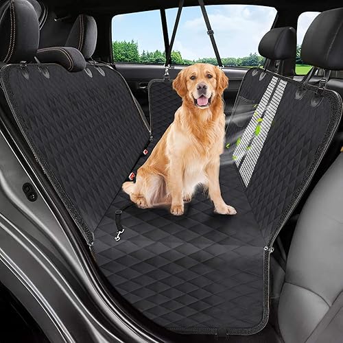 Dog Car Seat Cover, 600D Heavy Dute Durable Car Seat Cover for Dogs Pets, 100% Waterproof Scratch Proof Nonslip Dog Hammock for Cars, Seat Covers Protector with Seatbelt for Pet Sedan SUV Trucks