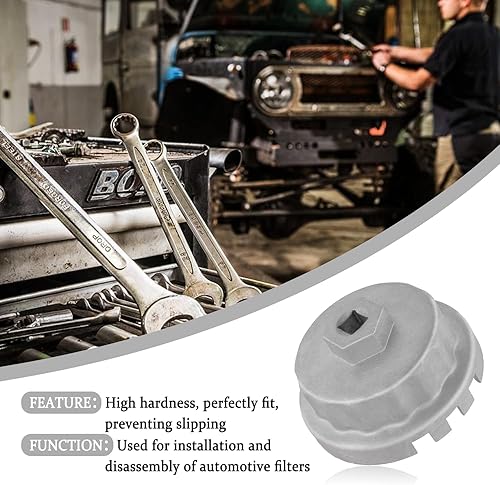 Miniatura 5 de Llave de filtro de aceite de 2.520 in, herramienta de extracción rápida de filtro de aceite de aleación de aluminio compatible con Lexus Toyota