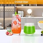 ZMOWIPDL Drinking Glasses Set of 8,Clear 13oz & 18oz Crystal Glass Cups,Drinkware Glassware,Highball Water Tumbler,Short Stemless Wine Glasses,for Beer,Cocktail,Whiskey,Juice and Various Mixed Drinks