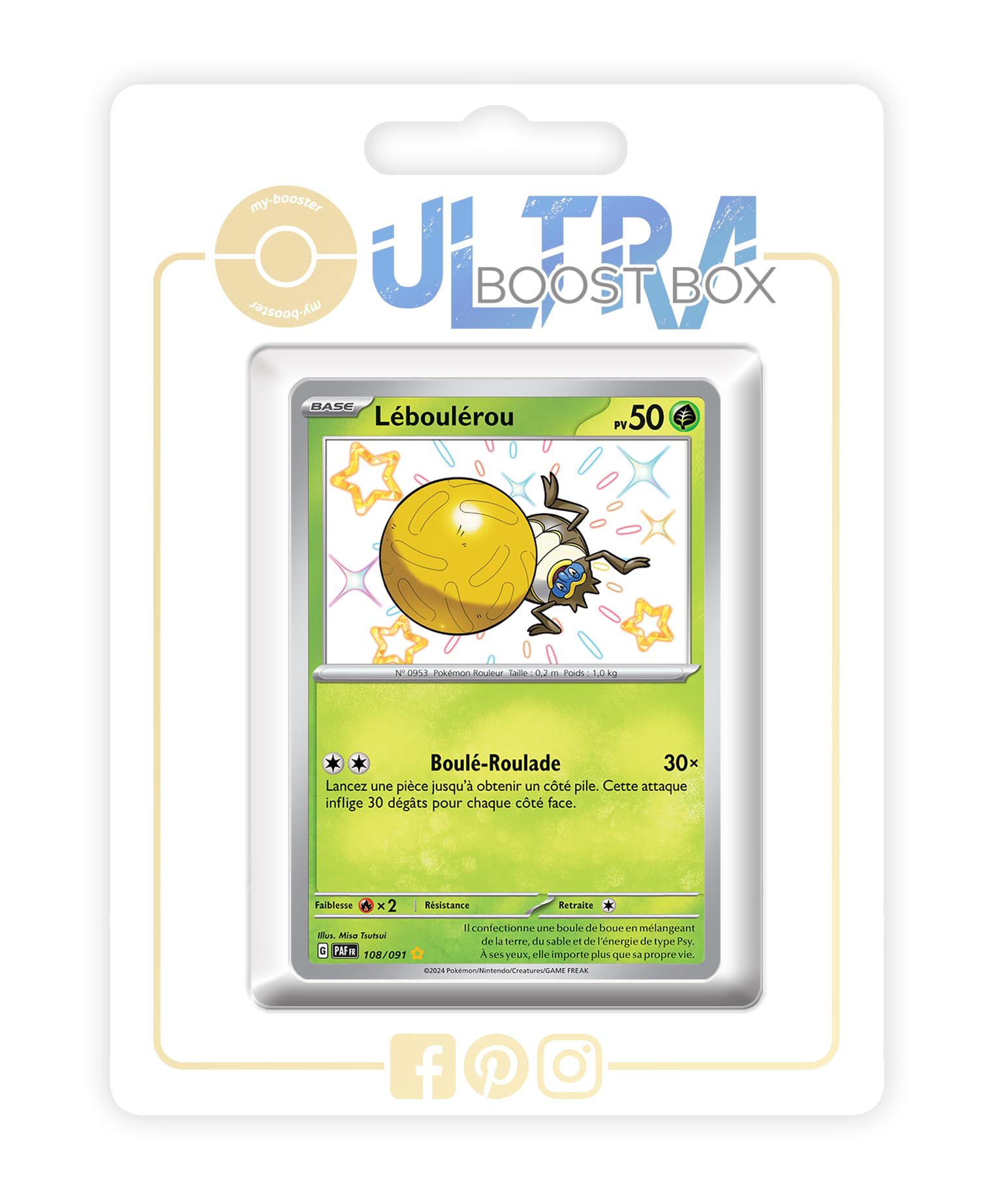 Léboulérou (Rellor) 108/091 Shiny - my-booster X Écarlate et Violet 4.5 - Destinées de Paldea Box of 10 Pokemon French Cards