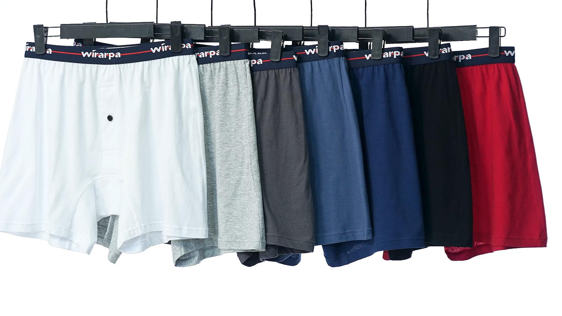 wirarpa Men's 100% Cotton Boxer Shorts Button Fly Underwear 4 Pack