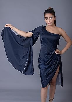 Buy Suivanté Women Crepe One Side Slit Cut Sleeve with Off