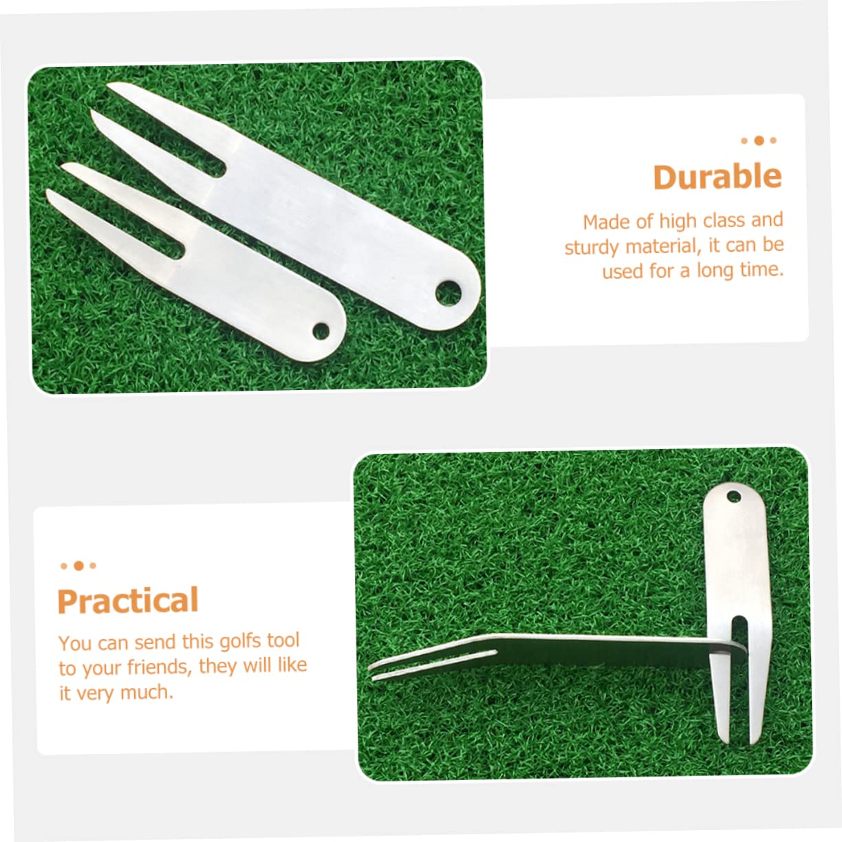 UKCOCO 2sets Professional Golf Divot Repair Tools Portable Forks for Golf Course Maintenance 2pcs*2