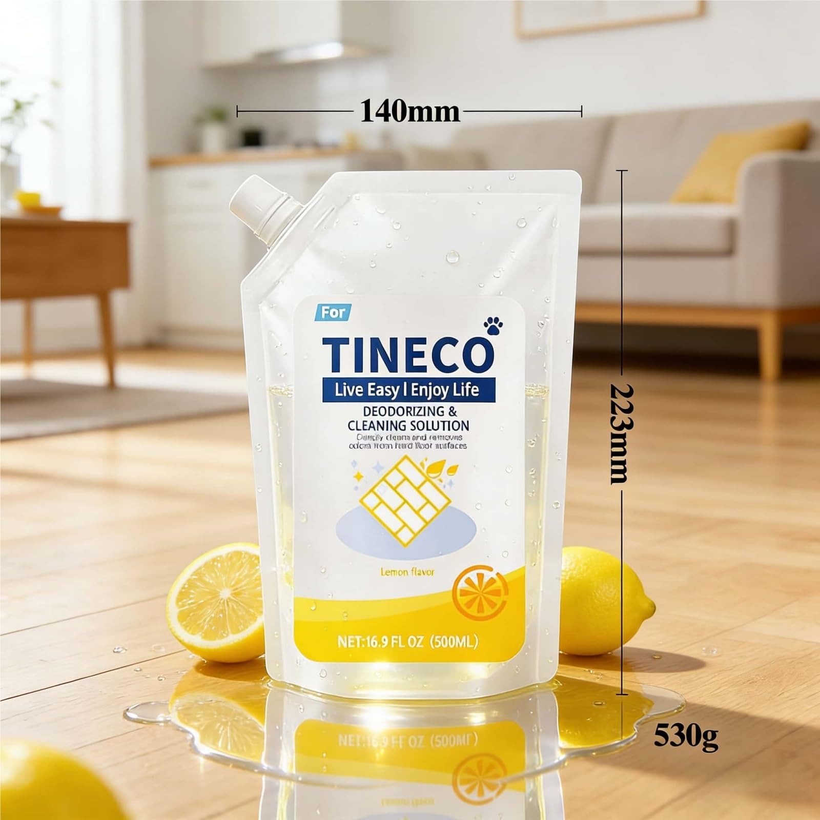 Líquido Limpiador de Suelos, 6 Paquete, 500ml Aroma Limón, Limpieza Profunda Eliminación de Olores, Compatible con Tineco FLOOR ONE S3/S5/S6/S7/S9 Aspiradora en Seco y Húmedo