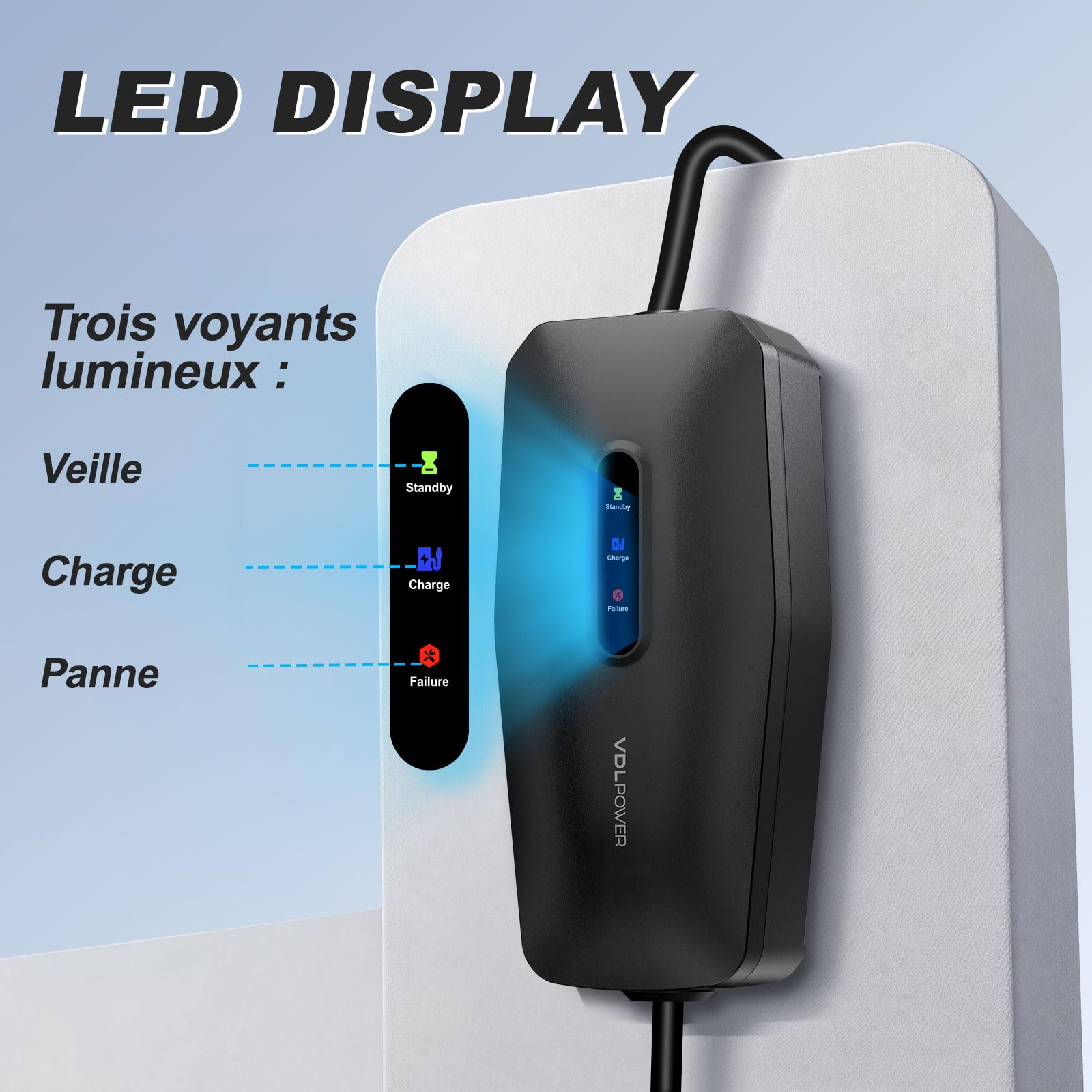 Chargeur Voiture Electrique,3.68KW/5M EV Chargeur Type 2, Cable Recharge Véhicule Electrique 16A avec EU Schuko Prise, Borne de Recharge Monophasé IP65, Compatible avec E-208, Model Y/3,ID.3, ID.4