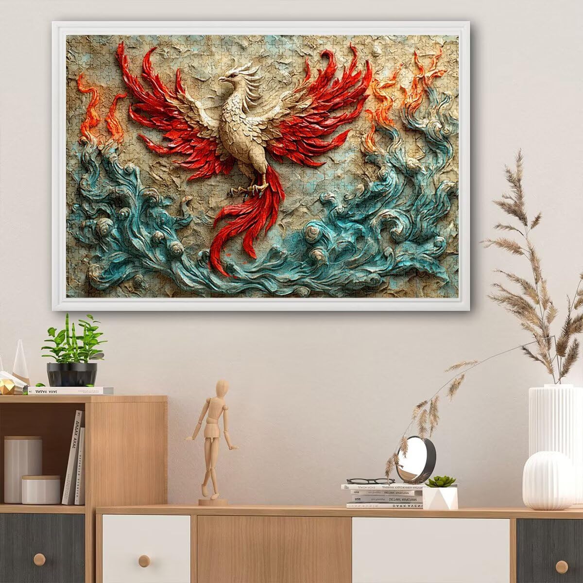 Puzzle 5000 sztuk Phoenix dla dorosłych, abstrakcyjne drewniane puzzle dla dorosłych, trudne drewniane łamigłówki, rodzinne gry edukacyjne, łamigłówki z pudełkiem na prezenty dekoracje do domu