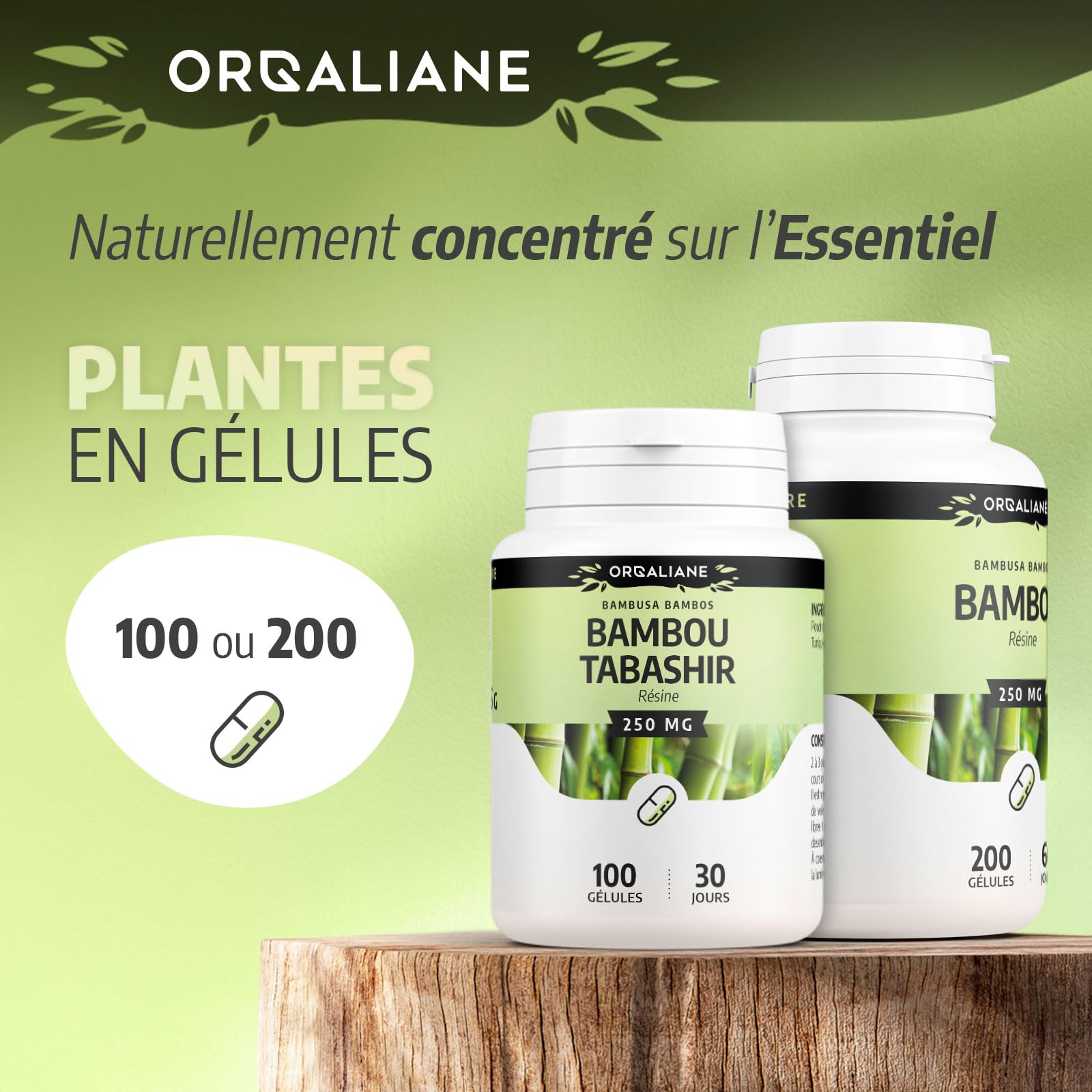 Gélules De Bambou (Tabashir) - 200 Gélules Dosées à 250 Mg, France Herboristerie, Neuf