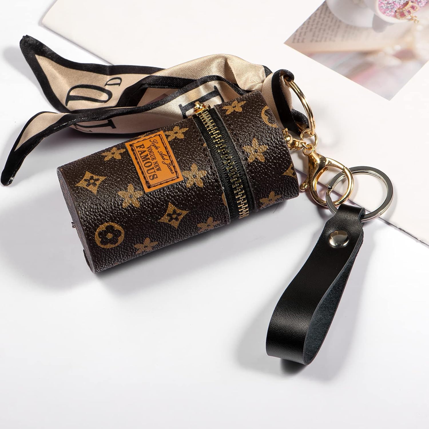Genuine Leather Keychain for Car Home Key Ring Strap Holder Lanyard Women Men