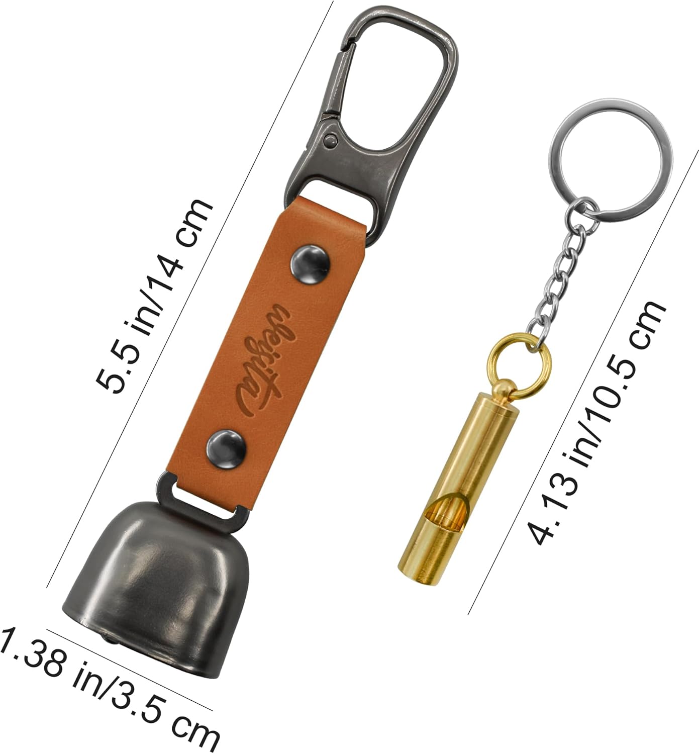 MrMrKura Bear Bells with Emergency Whistles for Bear Deterrent, Loud Bells Bear Deterrent Devices with Magnetic Silencer to Scare Bear Outdoor Bear Proof Bear Bell for Hiking Camping Climbing