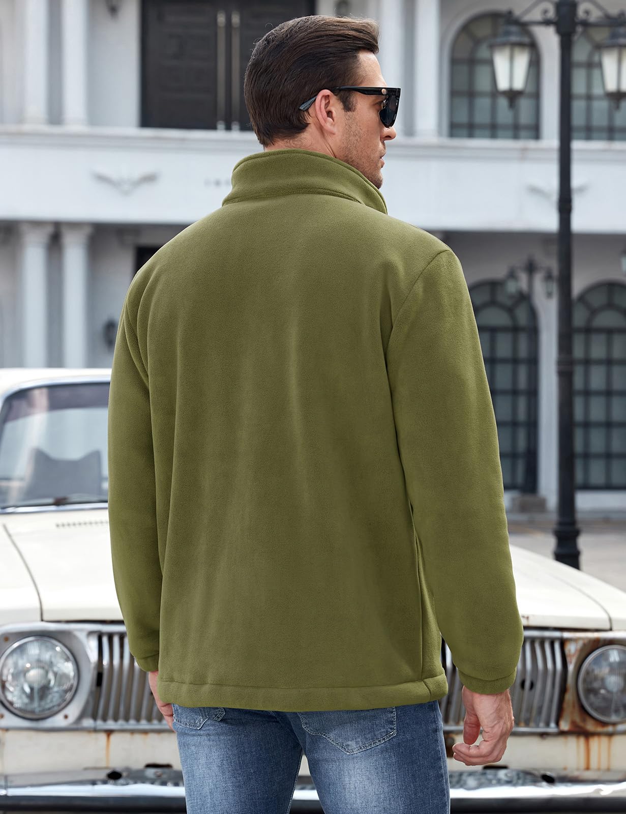 UMIPUBO Veste Polaire Homme Hiver Chaude Zippées Fleece Jacket avec Poches Manteau de Randonnée Sweatshirt Sans Capuche