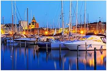 『ヨットハーバー』 ★アートポスター 木製フレーム付！約88×34cm 0_6d493b57e774f8c4517b262369d1