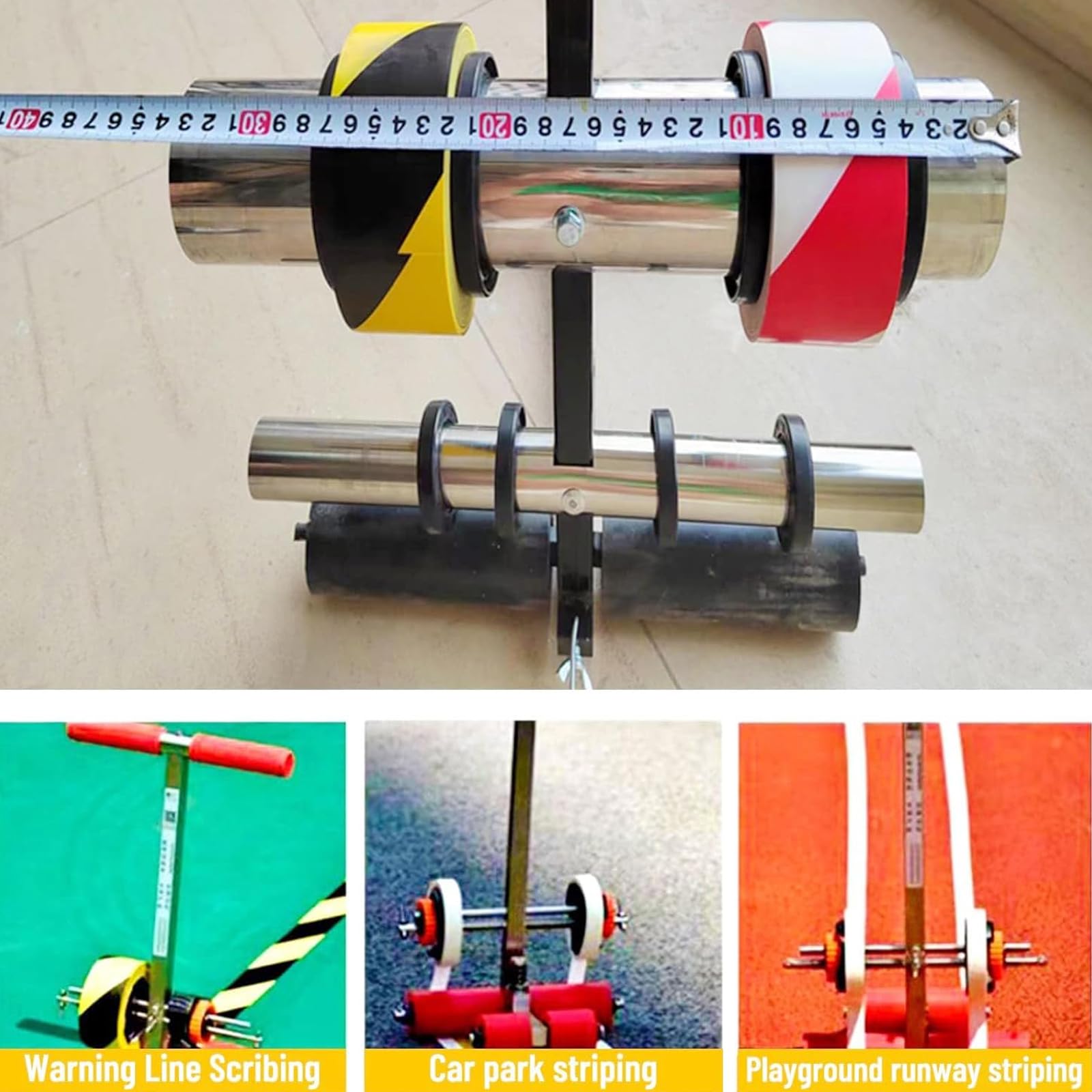 Kit de marcado de cancha de baloncesto, aplicador manual de cinta de suelo, asfalto o hormigón, uso portátil con herramienta de dibujo circular, para marcar líneas/pintura en aerosol, canchas